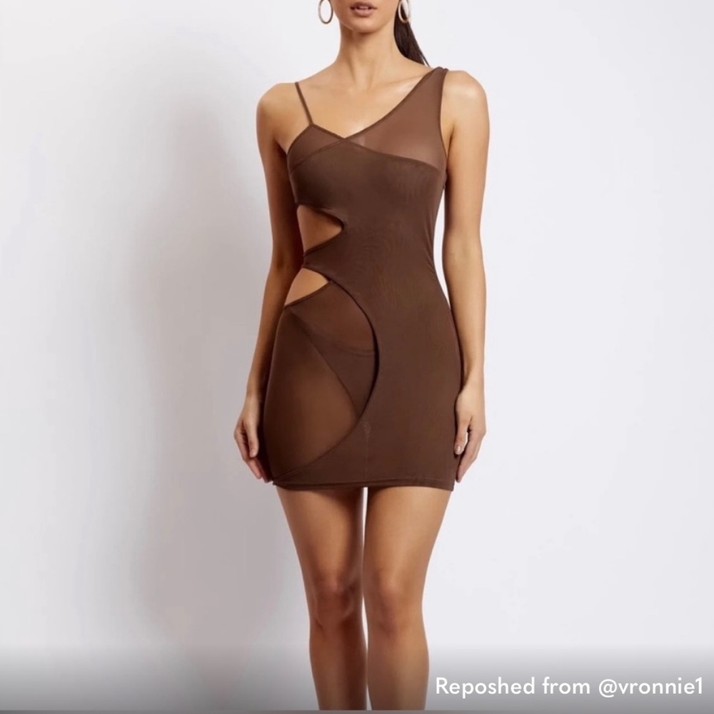 meshki aubrey mesh cut out dress